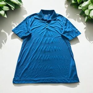 Nike Dri-Fit golf polo shirt men’s medium blue short sleeve performance